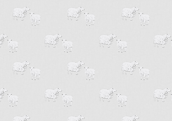 Little Lambs, Wool Grey - Twist&Fit Roller Blind - Image 6